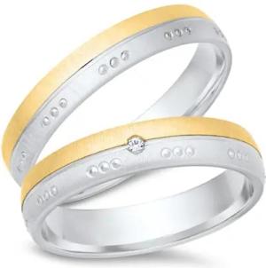 Eheringe 585er Gelb- Weissgold mit Diamant