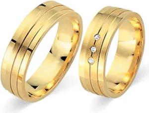 Trauringe 750er Gelbgold 3 Brillanten