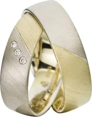 Trauringe Gelb- und Weißgold 6mm