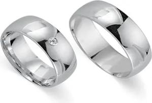 Trauringe 585er Weissgold mit Diamant