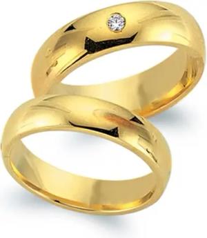 Trauringe 585er Gelbgold mit Brillant