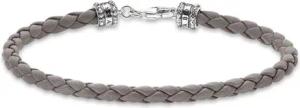 Graues Lederarmband mit Sterlingsilber