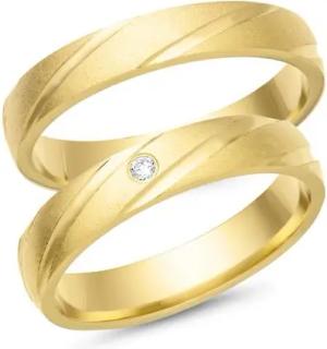 Trauringe 750er Gelbgold mit Brillant