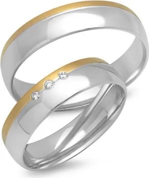 Trauringe 750er Gelb- Weissgold 3 Diamanten