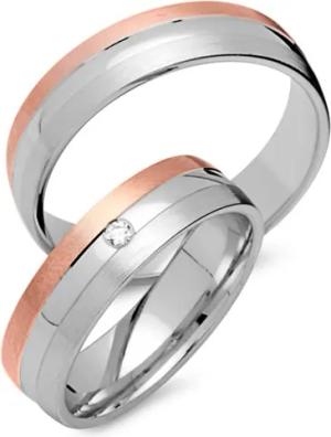 Eheringe 585er Rot- Weissgold mit Brillant