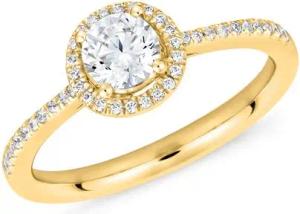 Halo Diamantring aus Gelbgold, lab grown