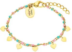 Armband aus Edelstahl mit Herzanhänger, IP Gold