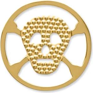 Münze Edelstahl Totenkopf gelbgold