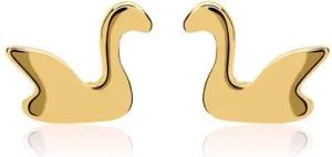 Ohrstecker Sterlingsilber IP-Gold Schwan