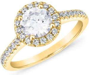 Goldener lab grown Diamantring für Damen