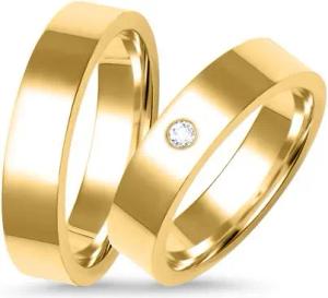 Trauringe 333er Gelbgold mit Diamant