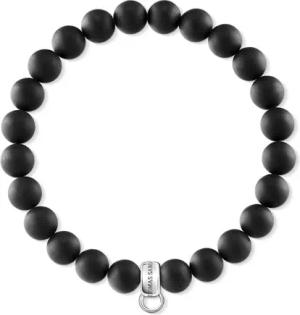 Damen Charm Club Armband aus 925er Silber und Obsidian