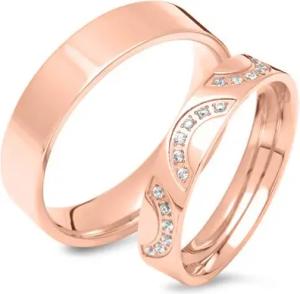 Rosévergoldete Partnerringe aus Edelstahl