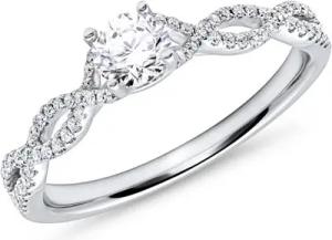 Twistring mit Diamanten 0,48 ct gesamt Weißgold