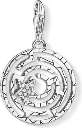 925er Silber Charm Anhänger Labyrinth mit Stern