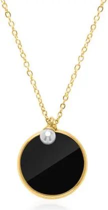 Kette aus vergoldetem Edelstahl mit Perle