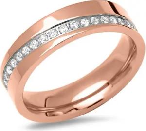 Rosévergoldeter Edelstahlring mit Zirkonia