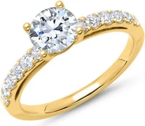 585er Gold Verlobungsring mit Diamanten