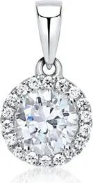 18K Weißgold Anhänger mit Diamanten