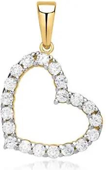 Herzanhänger aus 333er Gold Zirkonia
