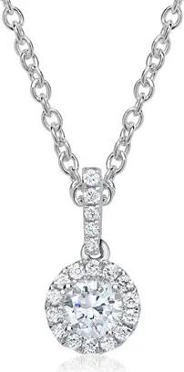750er Weißgold Diamantkette mit Anhänger