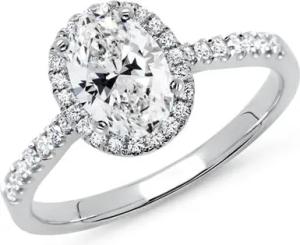585er Weißgold Verlobungsring mit Diamanten