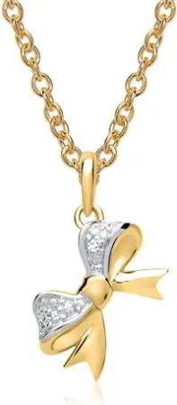 585er Gelbgold-Kette Schleife Diamant