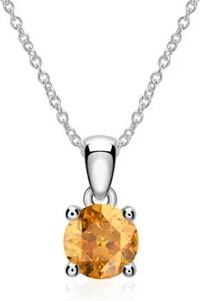 14 Karat Weißgold Kette mit Citrin
