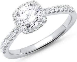 585er Weißgold Verlobungsring mit Diamanten