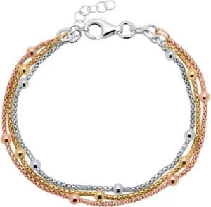 Mehrreihiges 925er Silberarmband tricolor