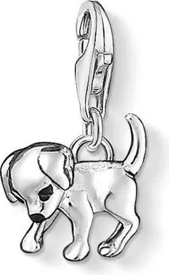 Hundewelpe Charm aus 925er Silber für Damen