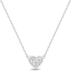 585er Weißgold-Collier Herz 13 Diamanten