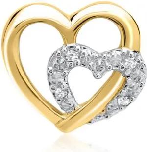 585er Gelbgold-Anhänger Herzen 4 Diamanten