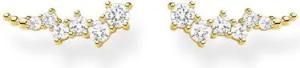 Damen Ear Climber mit Zirkonia aus 925er Silber, gold