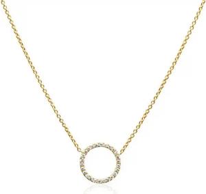 Halskette Kreis für Damen aus 14K Gold mit Diamanten