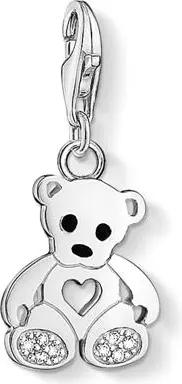 Teddybär Charm aus 925er Silber mit Zirkonia