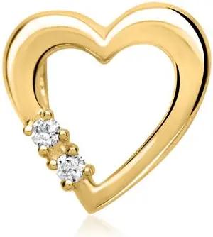 585er Gelbgold-Ketten-Anhänger 2 Diamanten