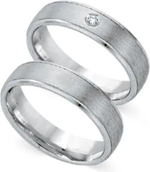 Trauringe 333er Weissgold mit Diamant