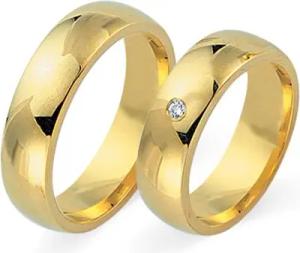 Trauringe 333er Gelbgold mit Diamant
