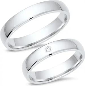 Trauringe 333er Weissgold mit Diamant