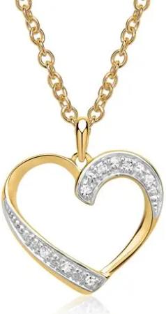 585er Gelbgold-Kette Herz 7 Diamanten