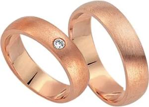 Trauringe 750er Rotgold mit Brillant