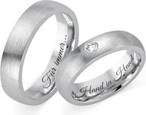 Trauringe 750er Weissgold mit Diamant