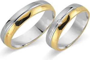 Eheringe 750er Gelb- Weissgold mit Brillant