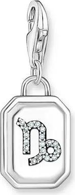 Steinbock Charm-Anhänger mit Zirkonia, Sterlingsilber