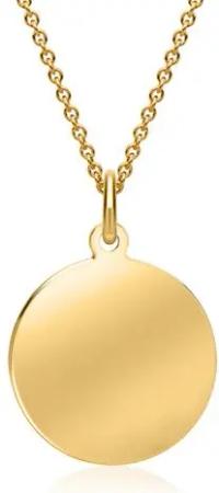 Kette runder Anhänger gravierbar 585er Gold