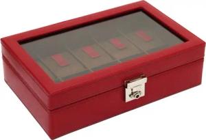 Uhrenkasten Cordoba rot Leder für 10 Uhren