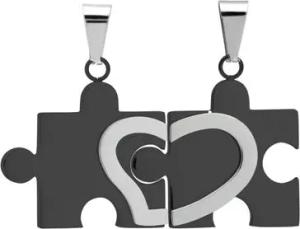 Partneranhänger Puzzleform Edelstahl poliert