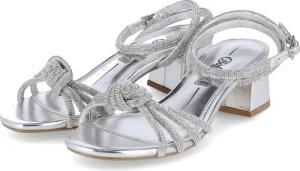 Buffalo Sandaletten LILLY BOW für Damen - Gr. 41 - silber - Synthetik / Kunststoff,Textil