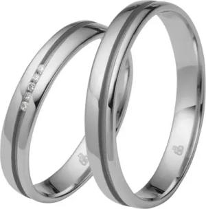 Trauringe aus Weißgold, Platin, Palladium, 5 Brillanten
